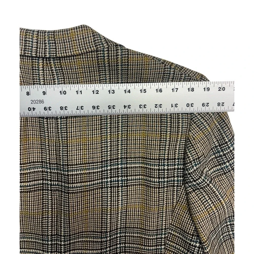 vtv 1970s Haspel 42R Multi-Color Plaid Heavy Tweed Blazer Jacket Sport Suit Coat